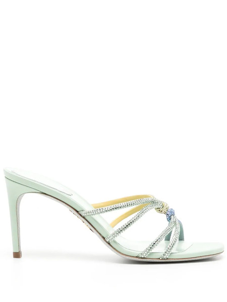  René Caovilla Crystal-embellished 90mm Leather Sandals - Green 