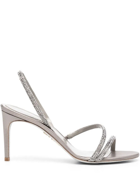  René Caovilla Crystal-embellishment 88mm Sandals - Grey 