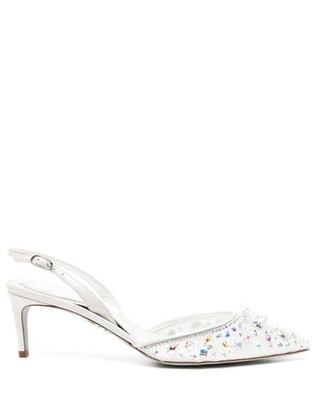 René Caovilla 60mm Cinderella Pumps - White 