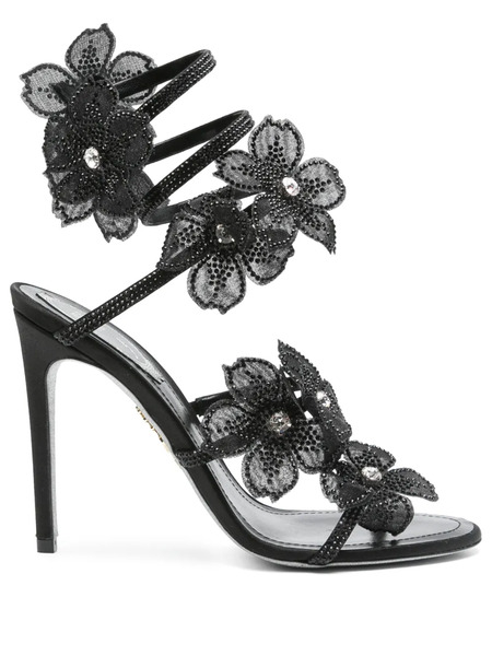  René Caovilla 105mm Floriane Sandals - Black 