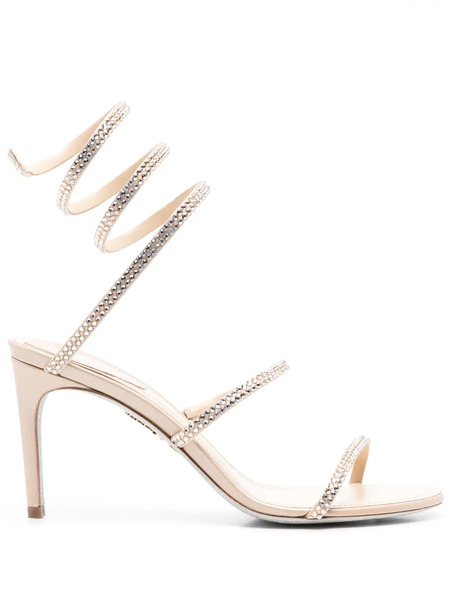  René Caovilla 80mm Rhinestone-embellished Sandals - Neutrals 