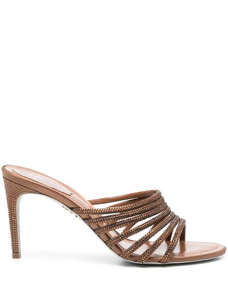  René Caovilla Open-toe Embellished Sandals - Brown 