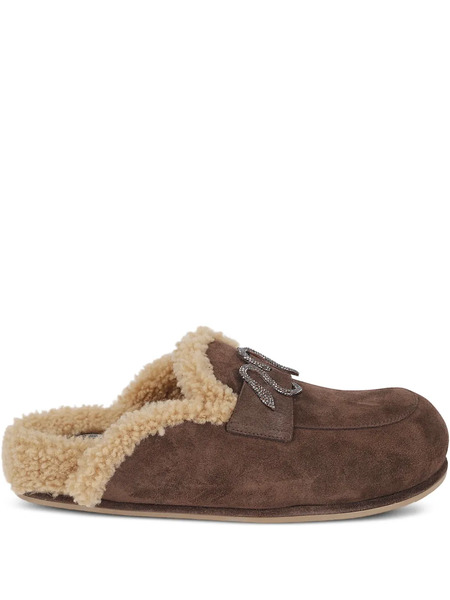  René Caovilla Shearling-lining Slippers - Brown 