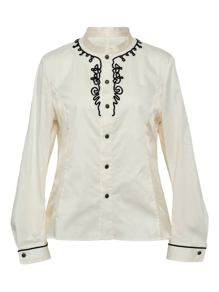  Renli Su Embroidered Buttoned Blouse - White 
