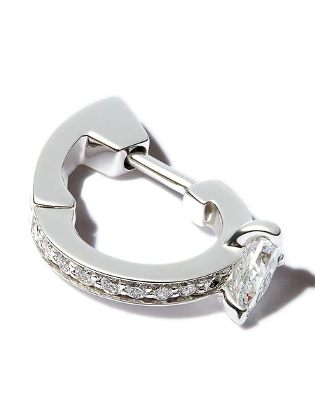  Repossi 18k White Gold Serti Sur Vide Diamond Earring - Silver 