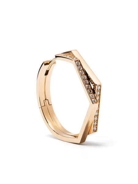  Repossi 18kt Rose Gold Antifer Diamond Hoop Earring - Pink 