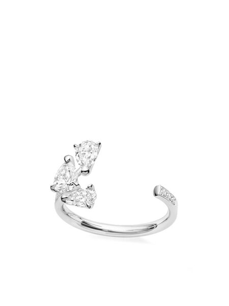  Repossi 18kt White Gold Serti Sur Vide Diamong Ring - Silver 