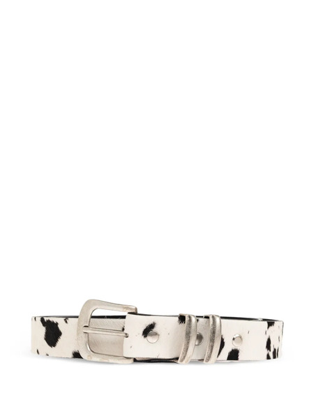  Represent Cow Print Buckle Belt - White 