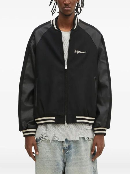  Represent Embroidered Bomber Jacket - Black 