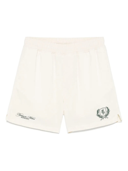  Represent Embroidered-logo Shorts - Neutrals 