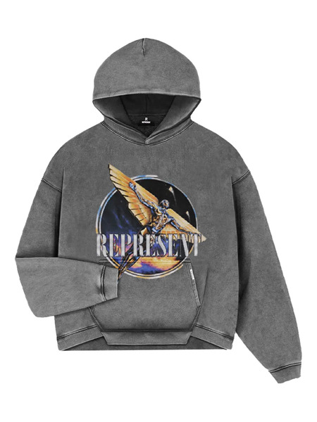  Represent Graphic-print Hoodie - Grey 