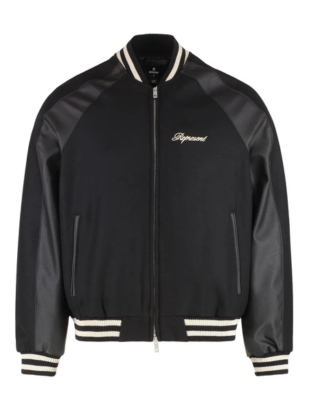  Represent Logo-embroidered Bomber Jacket - Black 