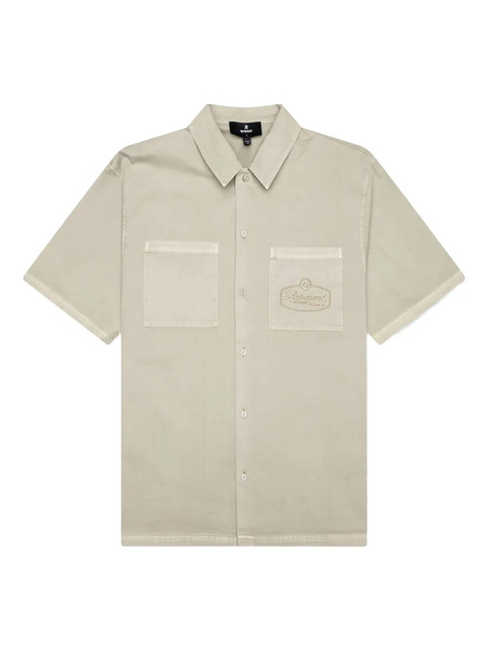  Represent Logo-embroidered Short-sleeve Shirt - 25 Grey 