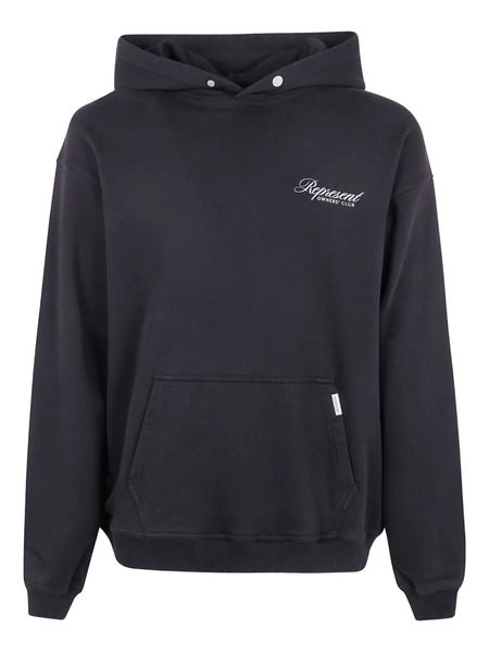  Represent Logo-print Hoodie - Black 