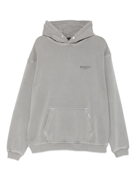  Represent Logo-print Hoodie - Grey 