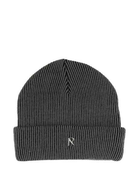  Represent Ribbed Logo-plaque Beanie Hat - Grey 