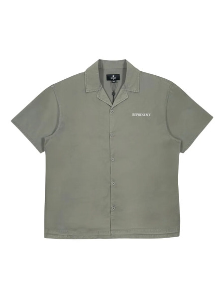  Represent Script Camp Collar Shirt - Green 