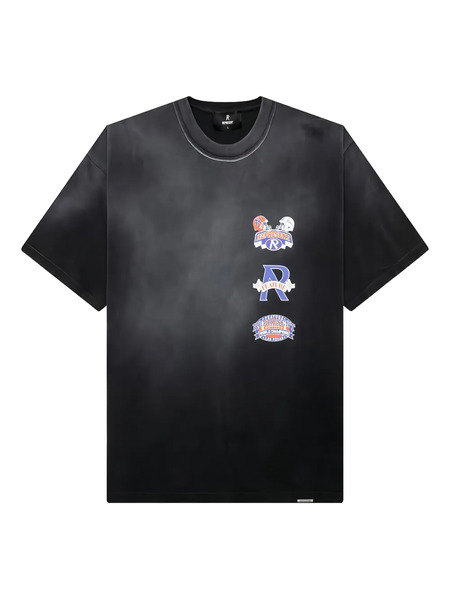  Represent X Feature Multi-logo Stained T-shirt - Black 