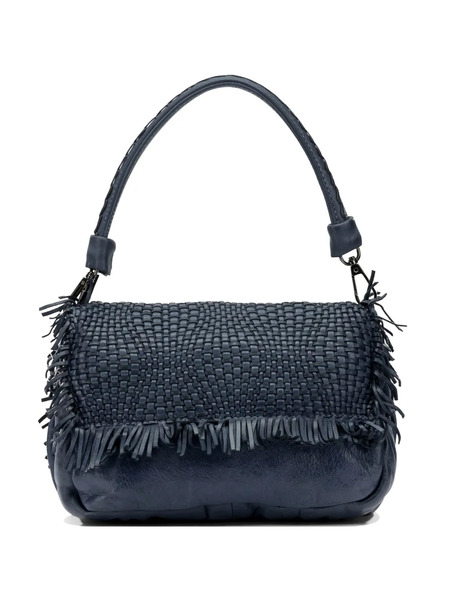  Reptile's House Anfora Woven Fringed Leather Shoulder Bag - Blue 