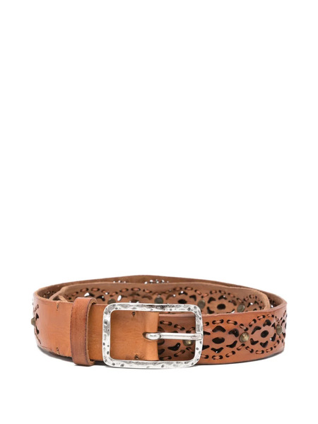  Reptile's House Leather Cut-out Belt - Brown 