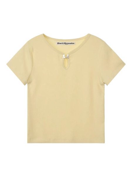  Rest&recreation U-neck Clip Top - Yellow 