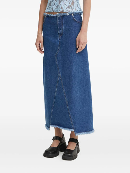  Résumé Frayed Panelled Skirt - Blue 