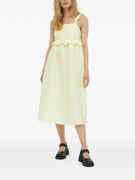  Résumé Ruffled Jacquard Dress - Yellow 