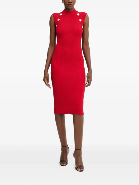  Retrofete Button-detail Midi Dress - Red 