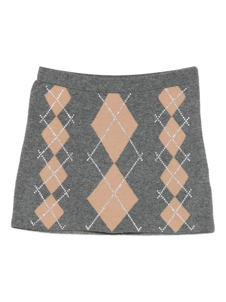  Retrofete Cecilie Argyle-pattern Embellished Mini Skirt - Grey 