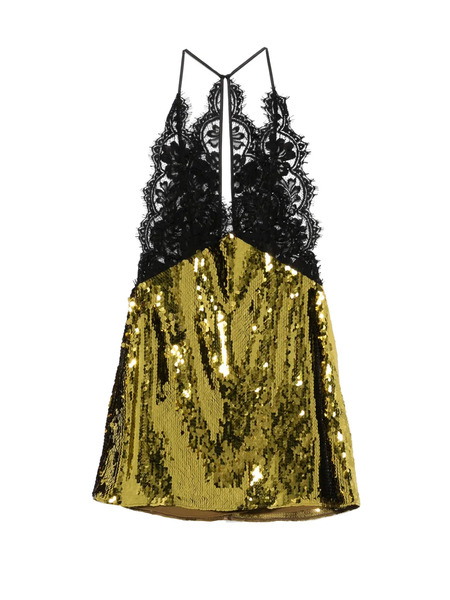  Retrofete Edda Lace Mini Dress - Gold 