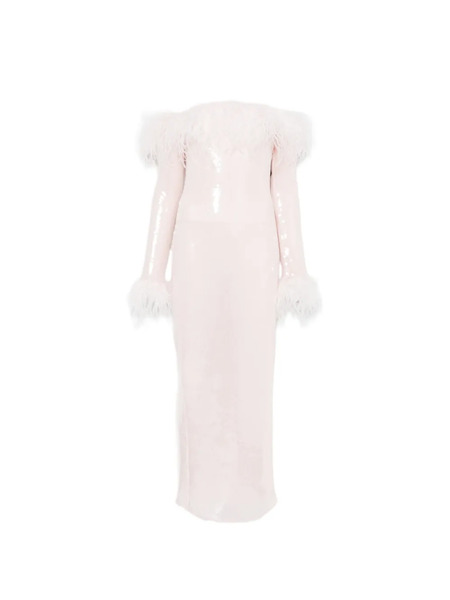  Retrofete Feather Sequin-embellishment Midi Dress - Pink 