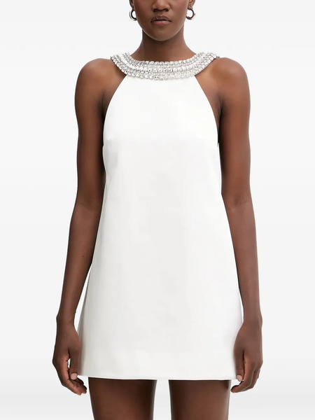  Retrofete Kenai Embellished-neck Mini Dress - White 