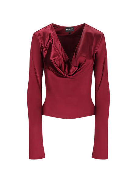  Retrofete Nerissa Draped Top - Red 