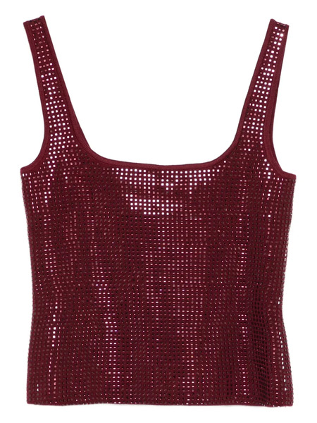  Retrofete Square-neck Embellished Top - Red 