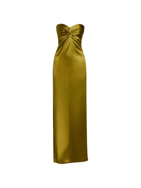  Retrofete Twisted Strapless Dress - Gold 