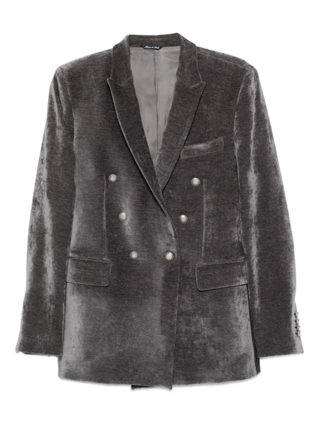  Reveres 1949 Double-breasted Velvet Jacket - Grey 
