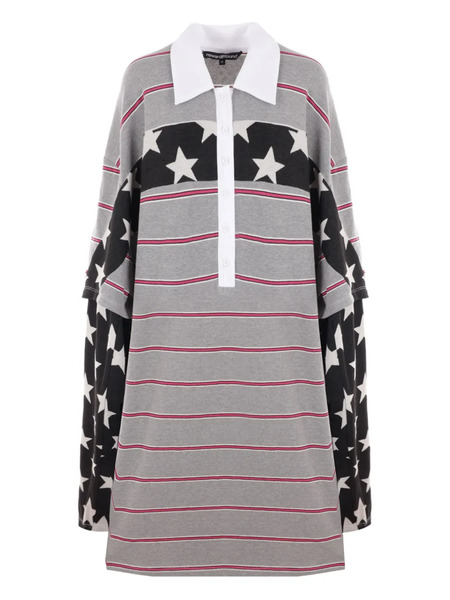  Reward If Found Star-striped Polo Top - Grey 