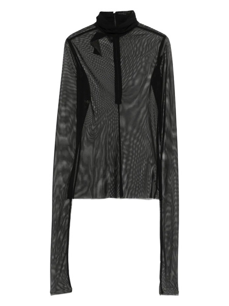  Rhizome Sovino Tulle Turtleneck Top - Black 