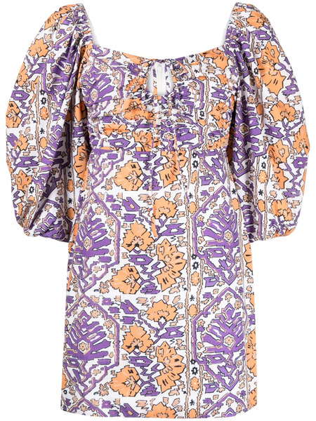  Rhode Jeanne Graphic-print Dress - Purple 