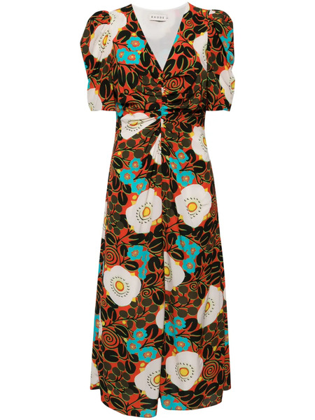  Rhode Maci Printed Midi Dress - Red 