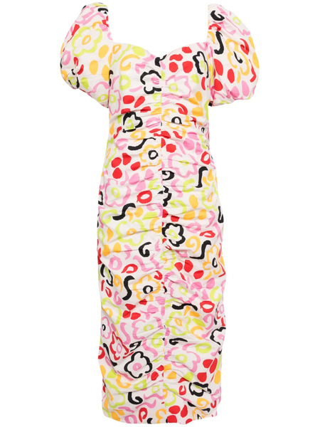 Rhode Tessa Ruched Cotton Dress - White 