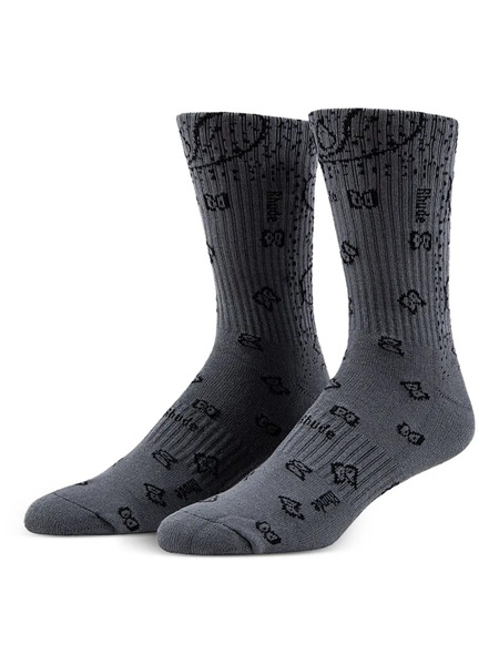  Rhude Bandana-jacquard Socks - Grey 