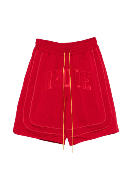  Rhude Collegiate Logo Mesh Shorts - Red 