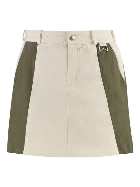  Rhude Cotton Mini Skirt - Neutrals 