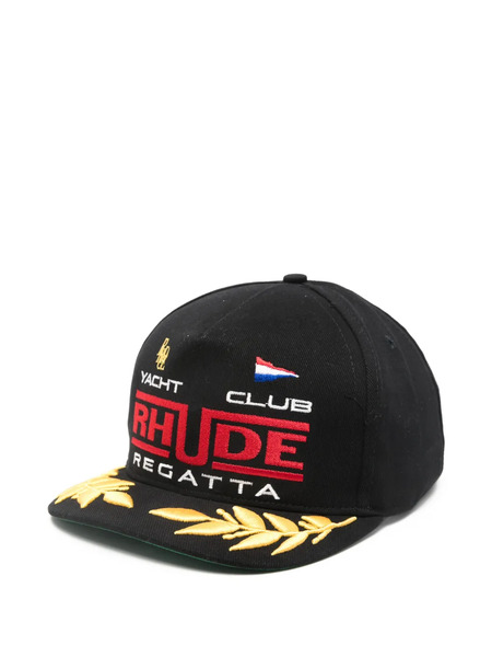  Rhude Embroidered Cap Hat - Black 