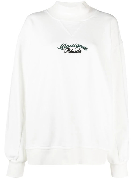  Rhude Logo-embroidered Cotton Sweatshirt - White 