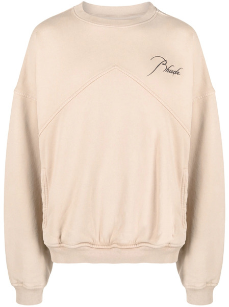  Rhude Logo-print Slouchy Sweatshirt - Brown 