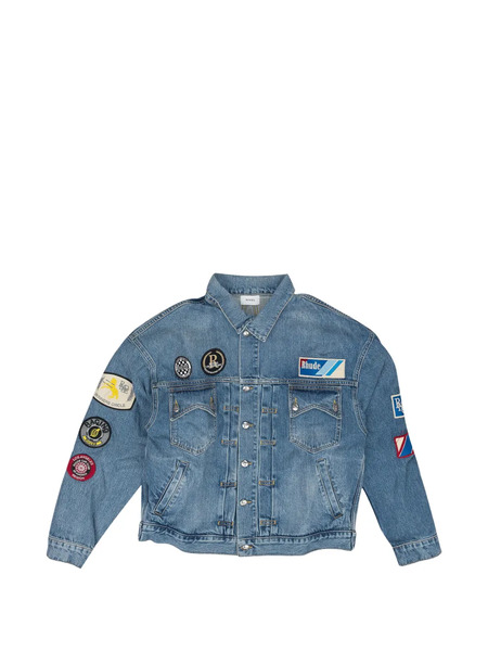  Rhude Multiple-patches Denim Jacket - Blue 