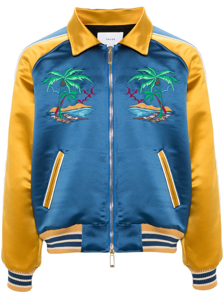  Rhude Palm Eagles Souvenir Bomber Jacket - Blue 