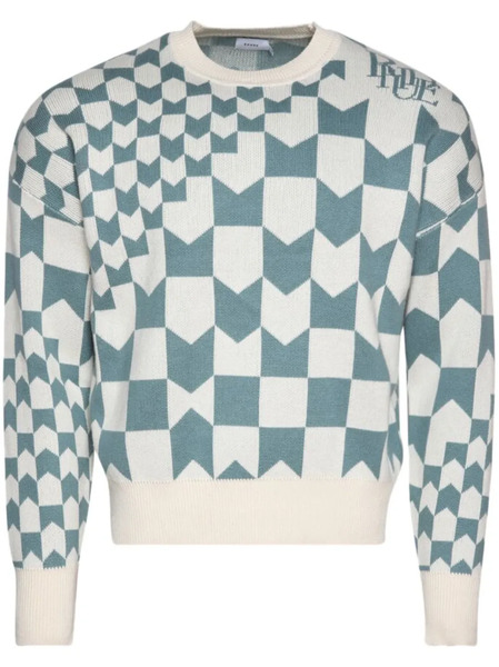  Rhude Racing Monogram-intarsia Jumper - Neutrals 